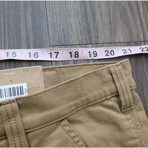 Carhartt Womens Original Fit Carpenter Pants 18W Khaki Outdoor Zip Regular NEW - Picture 4 of 5